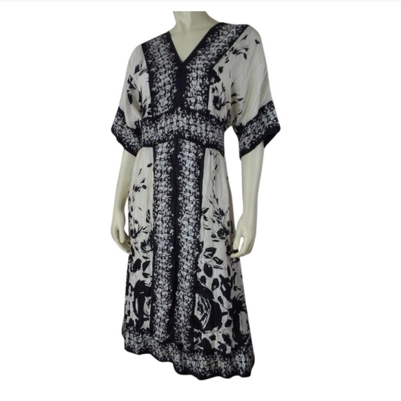 lynn ritchie silver dress Lynn Ritchie SILVER women's Dress Sz L. Crossover top Rouched sides Rayon